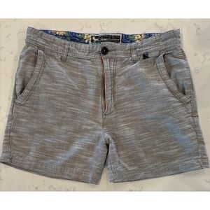 Modern‎ Amusement Woven  Shorts Men's Size 33 Heathered Gray White 5" Inseam